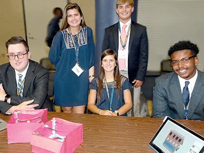 Students finish their Captsone Impact Challenge presentation at NYLF Engineering, an Envision summer program for high school students.