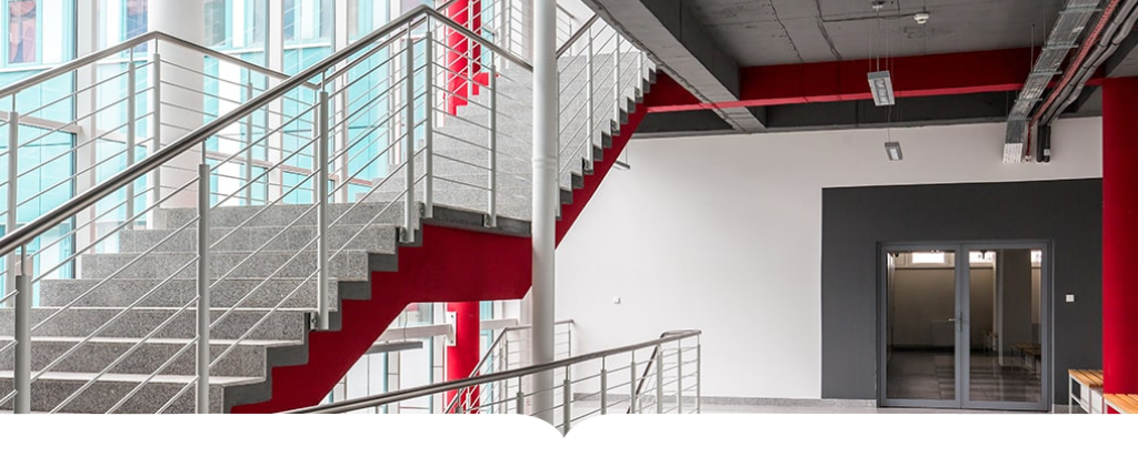 School hallway and staircase